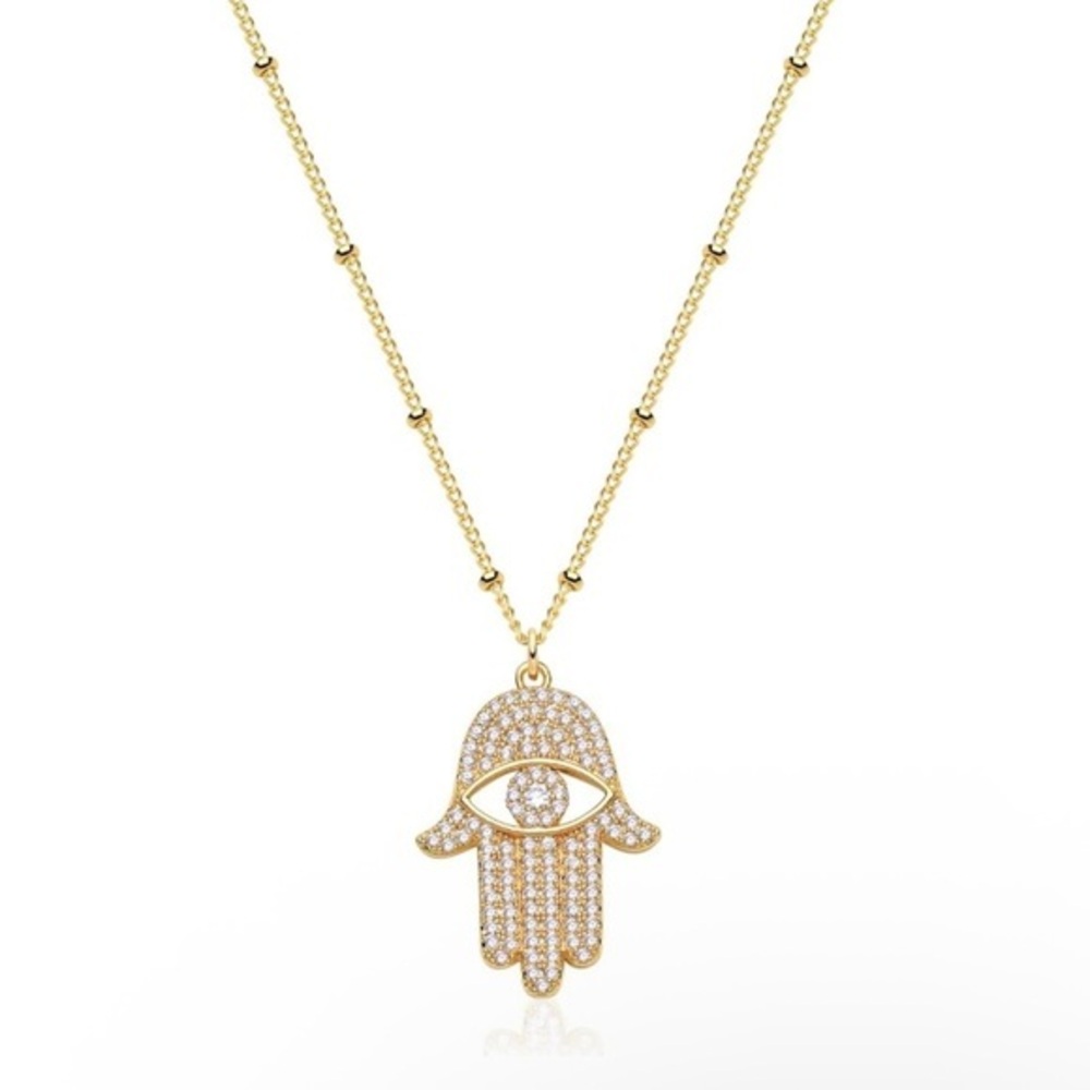 Gold Hamsa Hand Necklace